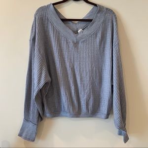 Free People We The Free Grey Thermal Shirt M